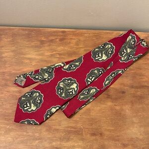 Talbots Red and Gold Patterned Men's Silk Tie